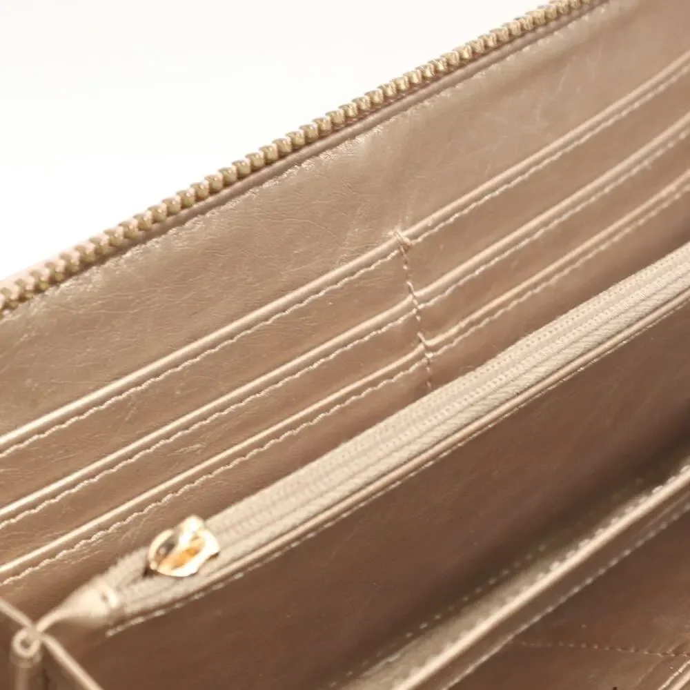 Anne Klein Pink Blush Wallet Clutch Pebbled Zip Around Accordina Cards Cash